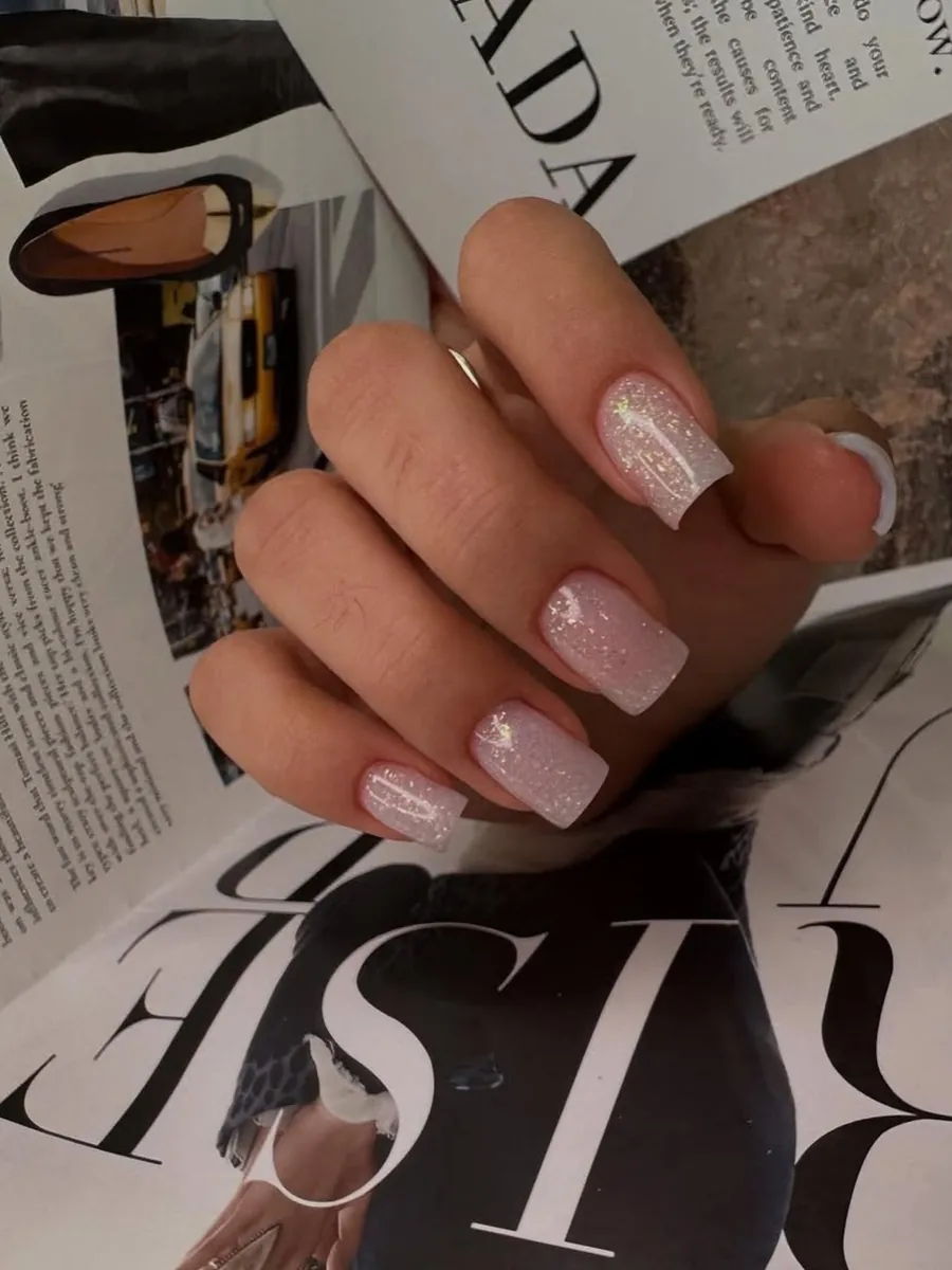Manicure with a shimmer finish